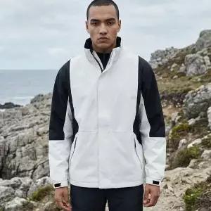 [에이치플러스몰]WL 화이트블럭9 화이트 후드점퍼 등산복 바람막이자켓