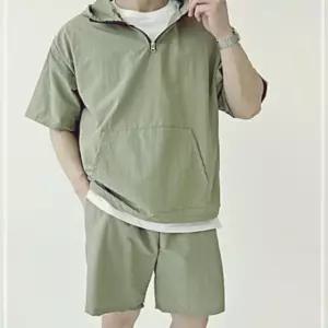 반바지 냉장고 후드 오버핏 반팔 아노락세트 남성 EWF90B06