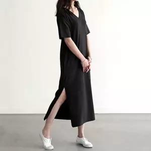 여자 옆트임 원피스 브이넥 여름 롱 치마 3컬러 미니원피스 쉬폰롱원피스 (HSJ-WFIXV7I)