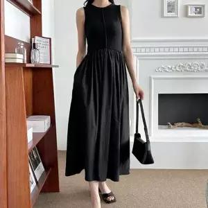 여름 민소매 검정원피스 직장인 휴가 출근룩 30대 (HSJ-WF7993B)
