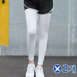 TBZ 스포츠레깅스 쿨링 발토시 화이트 Lx2개 운동다리토시