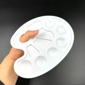 [반애]타원형 물감 파레트 10칸 미술 엄지 파렛트 색칠놀이