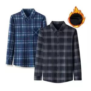 제이케이sp 빅사이즈 겨울 소프트 기모 안감 중년 작업복 농사 체크 남방 셔츠