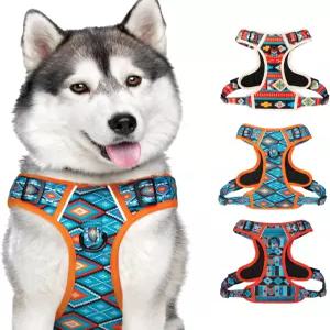 손잡이와 전면 클립이 있는 칼라다이렉트 노 풀 반사견 하네스 소형견부터 대형견까지 훈련하고 걸을 수