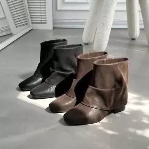 숏부츠 스웨이드재질 폴딩 와셔링 워머 삭스 주름