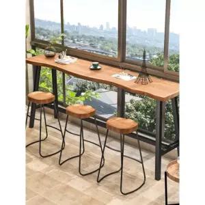 슬림 바테이블 원목 좁은 긴테이블 간이식 사이드 홈바 우드슬랩