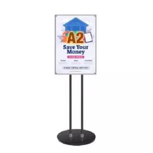 배너간판 포스터 스탠드 광고 안내판 무여백 자석형 원형흑색A2