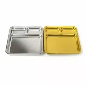 스텐 3칸 트레이 나눔 접시 플레이팅 간식접시 디저트 레이트 예쁜앞 업소용 반찬 파티 유아식기 아기식판