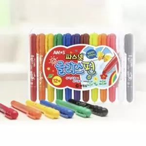 12색 크레파스 글라스펀 글라스펜 파스넷