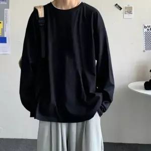 남성 오버핏 맨투맨 무지 레이어드 티셔츠 IS-TS16