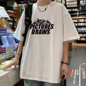 캐주얼 오버핏 2컬러 프린팅 반팔티 IS-TS14N