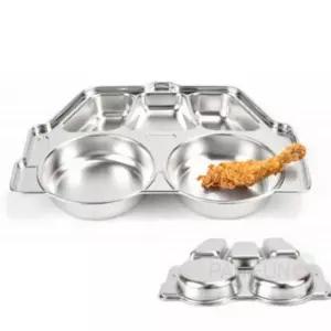 스텐 5칸 자동차식판 고기집접시 플레이팅 반찬 캠핑 트레이안주 밑반찬 나눔 캠핑용 아이 어린이 유치원