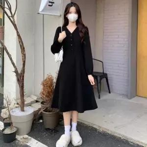 니트원피스 2컬러 가을 겨울 따뜻한 감성 코듀로이 골덴롱원피스