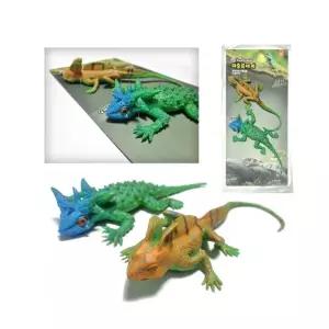 큰 귀 도마뱀 + 뿔 피규어 2P어 큰어 모형교구 인형 규어 동물 동물어 장난감