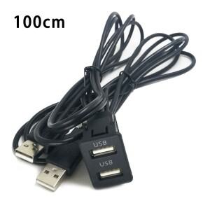 100CM 자동차 대시 플러시 마운트 AUX USB 포트 패널 도요타 액세서리에 한 듀얼 연장 케이블 어댑터