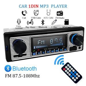 SINOVCLE 자동차 1 DIN 라디오 스테레오 디지털 블루투스 FM 음악 USB/SD 대시 AUX 입력 MP3 멀티미디어
