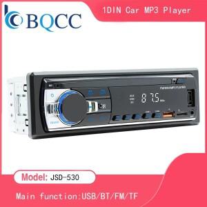 BQCC 자동차 라디오 스테레오 플레이어 디지털 블루투스 MP3 JSD-530 520 60Wx4 FM 음악 USB/SD 내장 AUX