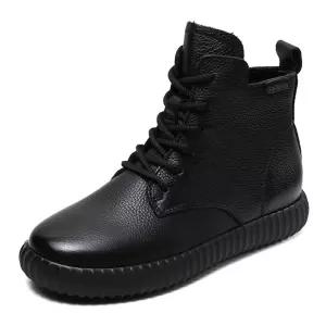 천진반 베이지 여자 가을 숏부츠 리얼 소프트 신발 플랫 가죽 레이스업 데일리룩 전소 단화 플랫워커 KUK3