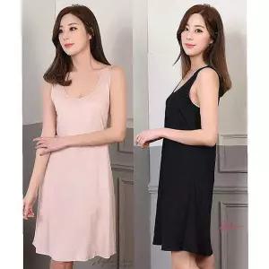 여성 무광 런닝 원피스 롱슬립 인견efg841