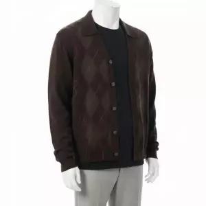 25FW 이브닝 폴로 아가일 체크 파인 울 가디건 M4253EP