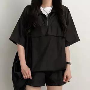 여성반팔트레이닝세트 여성반팔티셔츠 아노락 편한 트