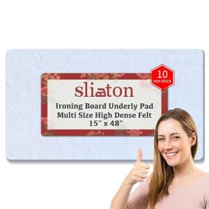 두꺼운 흰색 폴리에스터 펠트 패드가 있는 슬리톤 프리미엄 언더레이 다림질 보드 패딩, XL 및 기타 엑스트라 와이드 보드(15