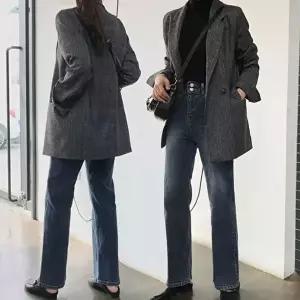 체크마이 여자마이 체크정장자켓 캐주얼룩 가을 겨울 코트재킷