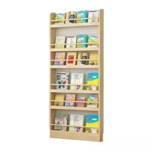 원목 책장 다층 수납 선반 벽걸이형 거실 책꽂이