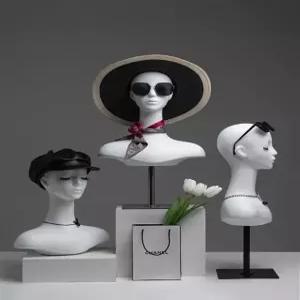 두상 마네킹 헤드 소품 목걸이 얼굴 안경 마네킨 가발 스탠드 화이트 전시 남성 거치대