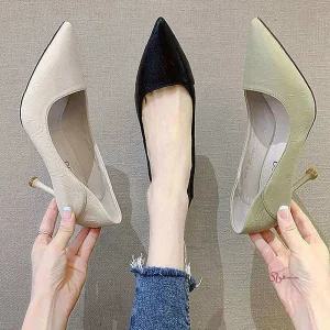 여성 구두 뾰족코레더펌프스힐 하이힐 가보시opq171