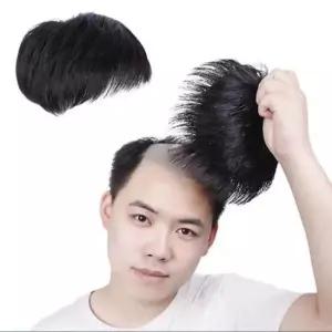남성가발 남성 고열사 똑딱핀 정수리 부분 가발 탈부착 패션 1P