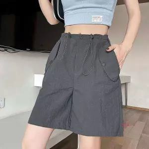 여성 포인트 허리밴딩 반바지 캐주얼 스트링 스타일ssu477