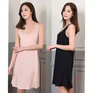 여성 무광 원피스 인견 런닝 롱슬립lmn815