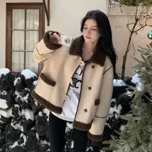 헐크 여사친 여성용 페이크 자켓 퍼 가죽 코트 일체형 KKE1