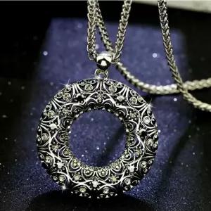 패션 선물용 박스 겸용 롱 목걸이 긴 안경걸이 큰 썬글라스걸이 실버