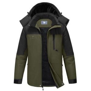 남성 겨울 스키 재킷 마운틴 스노우 코트 방수 탈부착 후드 방풍 플리스 레인