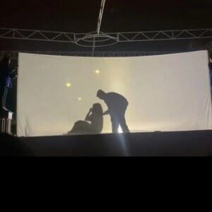 그림자극 천막 그림자 연극 X 배경 공연 높이 커튼 천 흰 2m 대형