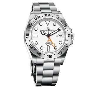 [미국배송] 남성용 PAGRNE 디자인 파가니 시계 일본 NH34 자동 GMT 기계식 40MM 스테인리스 스틸 사파이어 미러 10바 다이빙 1762