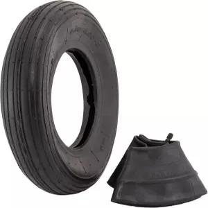 마라톤 4.80/4.00-8 리브드 트레드 교체 공압 공기 충전 타이어 및 내부 튜브 세트 8인치 휠/림