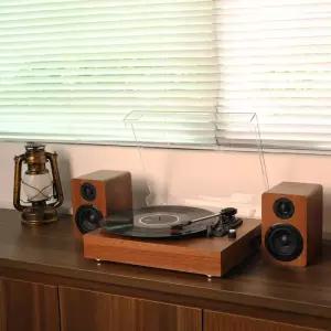 레트로 비닐 레코드 플레이어 CP05 블루투스 데스크탑 축음기 턴테이블 외부 스피커 포함 듀얼 스테레오 LP