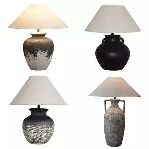 도자기 조명 스탠드 40x48cm 안방 블랙 오리엔탈 호텔 램프 테이블 북유럽