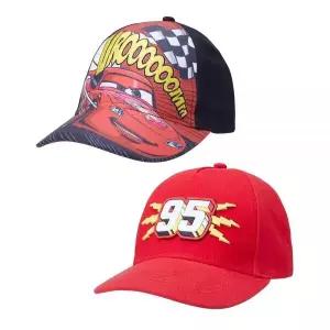 Disney 픽사 카 라이트닝 맥퀸 2피스 아동용 야구 모자 세트, 조절 가능한 면 아빠 모자, 남아용 곡선형 챙