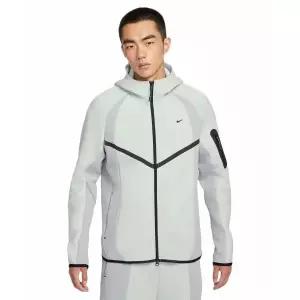 브랜드정품 나이키 NIKE 테크 풀집 플리스 윈드러너 자켓 재킷 M - 라이트 실버:라이트 스모크 그레이:블랙