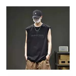 남친 여름 자수 민소매 빅사이즈 나시 피트니스 땀 다리 흡수 아치형 조끼 스포츠 KS2