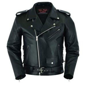 스마트 남성 모터사이클 가죽 재킷 블랙 이코노미 바이커 내부 포켓 및 헤비 듀티 지퍼