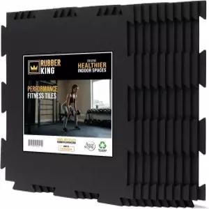 고무 킹 10피스 연동 타일 19인치 x 6mm - 100 재활용 체육관 바닥 홈 운동 매트 미끄럼 방지 저취 퍼즐
