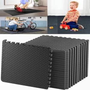 캉글러 20개 체육관 매트 세트 - EVA 폼 퍼즐 바닥 고밀도 연동 타일 홈 운동 놀이방 차고 수영장 트레드밀