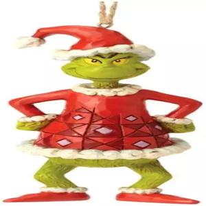 산타 옷을 입은 짐 쇼어의 에네스코 닥터 수스 그린치 5.04인치 멀티컬러 6002074