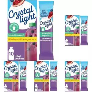 크리스탈 라이트 퓨어 이뮤니션 블루베리 석류 음료 믹스 이동 중에도 10개입(5팩)