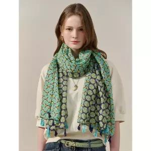 [마쟈]에스닉 패턴 믹스 태슬 롱 스카프_P421113494